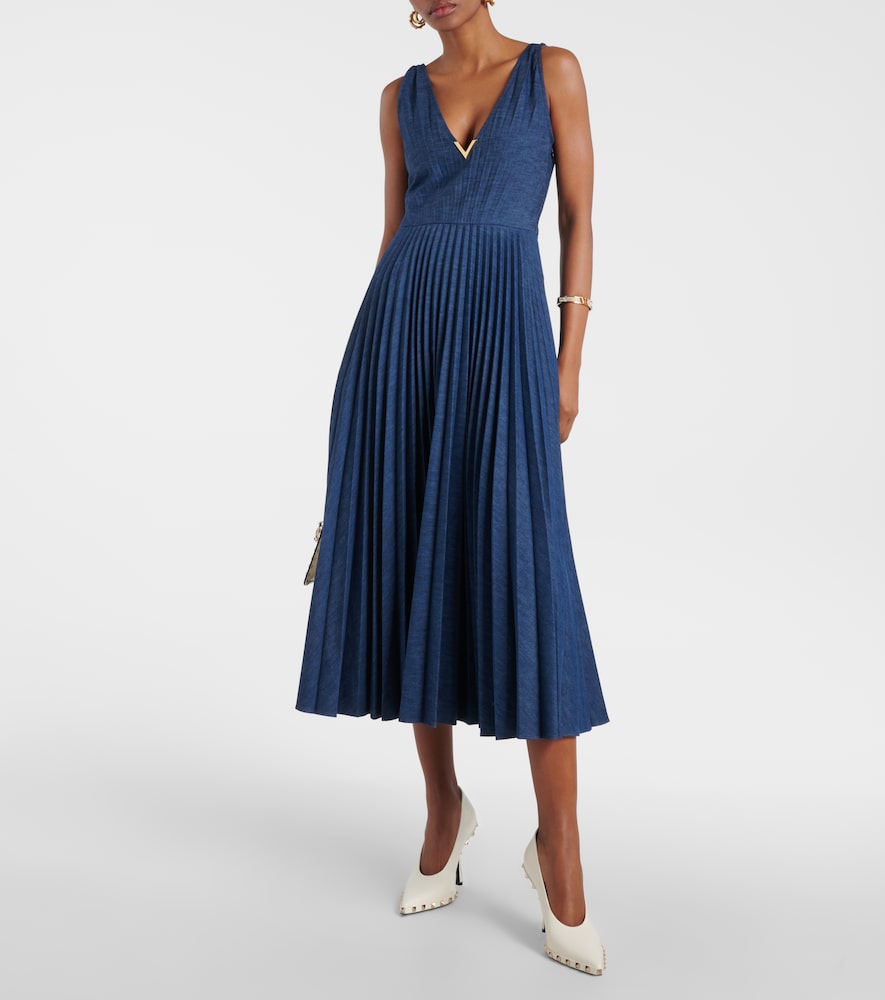  Valentino Valentino Maxikleid Vgold Aus Chambray 
