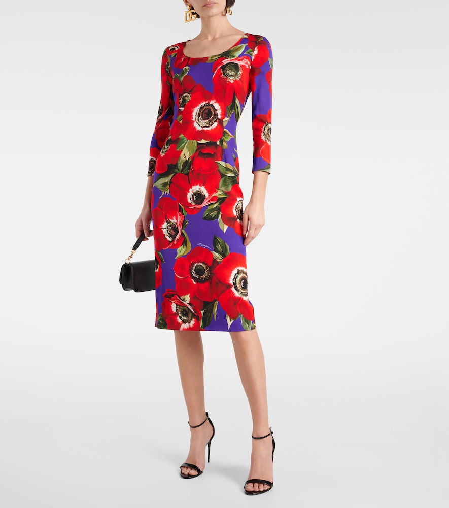 Dolce & Gabbana Floral silk-blend midi dress
