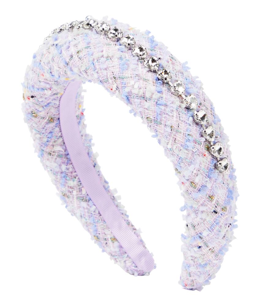 Self-Portrait Kids Crystal-embellished bouclé headband