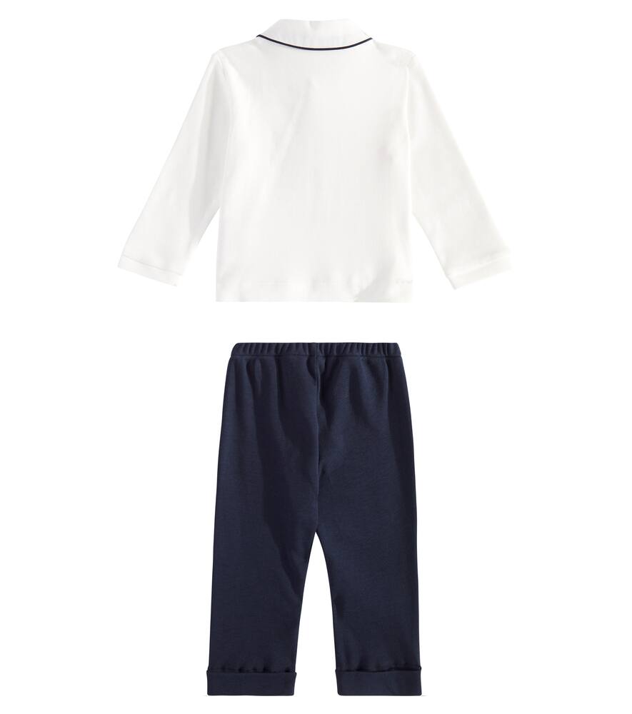 Monnalisa Elegant Cotton Set In Weiss