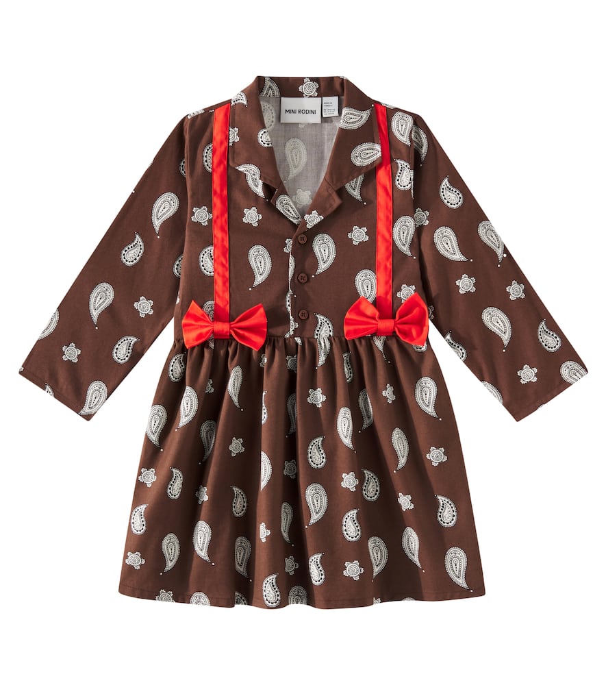 Mini Rodini Paisley-print Dress In Brown