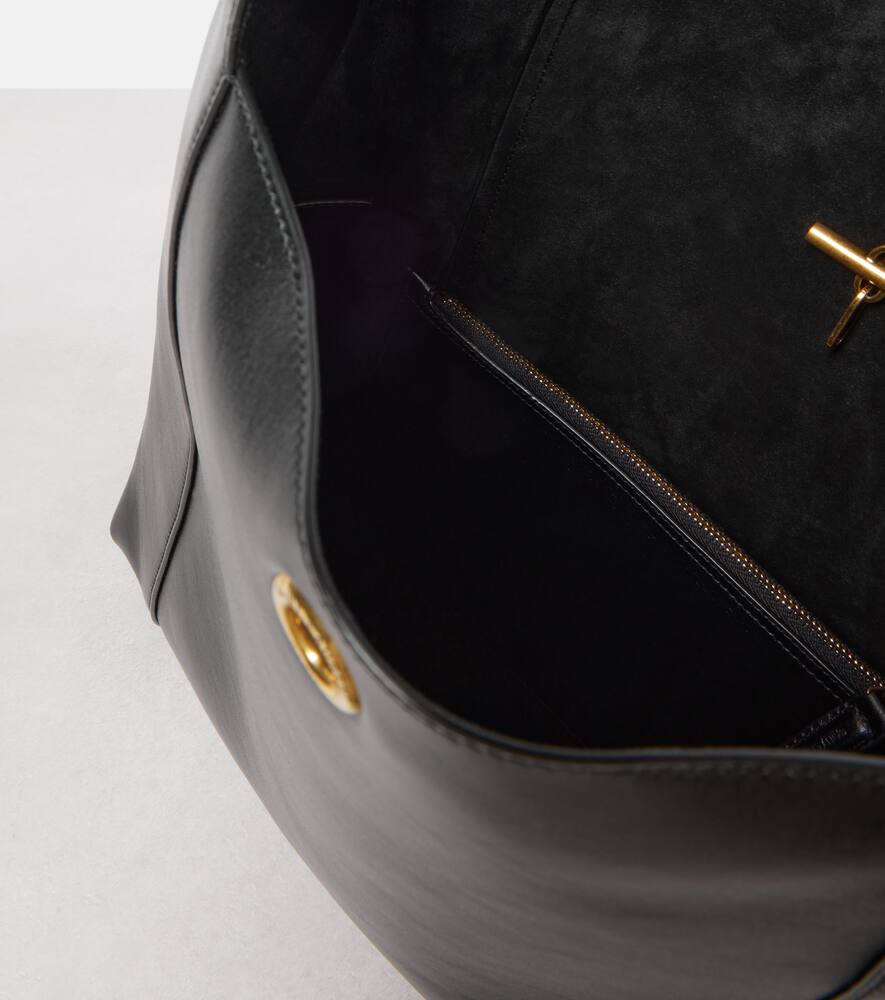 SAINT LAURENT TANGER LEATHER TOTE BAG
