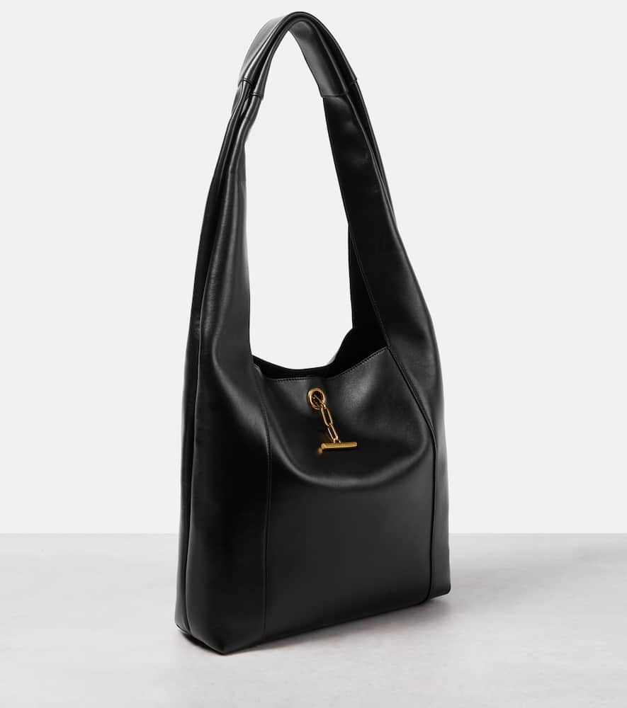 SAINT LAURENT TANGER LEATHER TOTE BAG