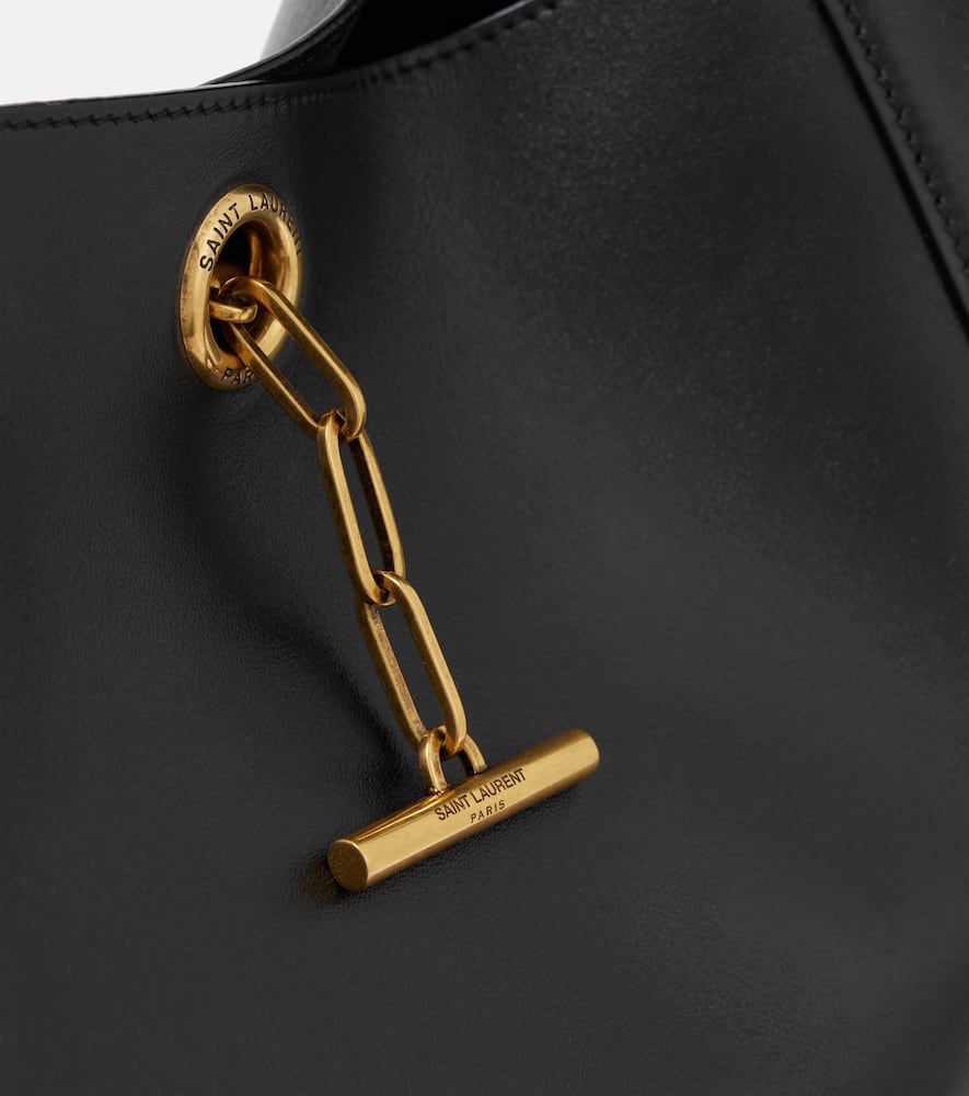SAINT LAURENT TANGER LEATHER TOTE BAG