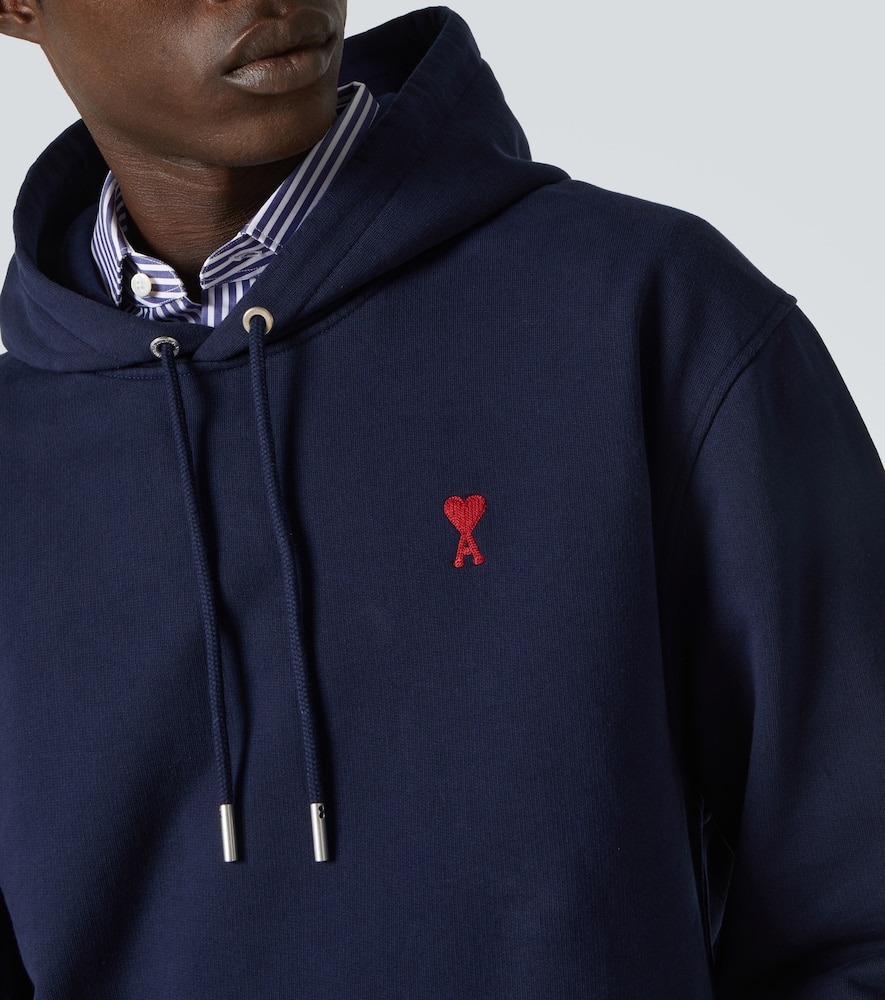 AMI ALEXANDRE MATTIUSSI AMI DE CAUR COTTON FLEECE HOODIE