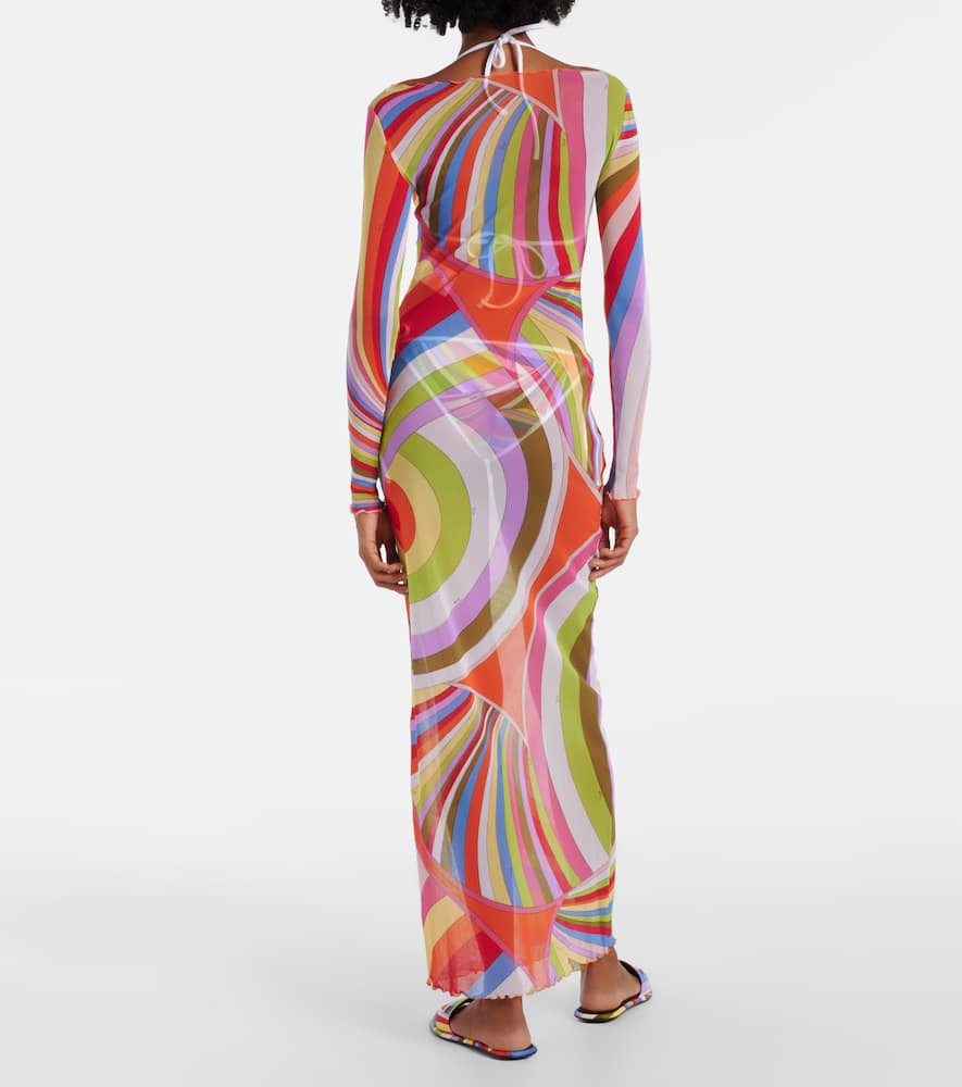 Pucci Multicolor Tulle Long Dress In Multicoloured