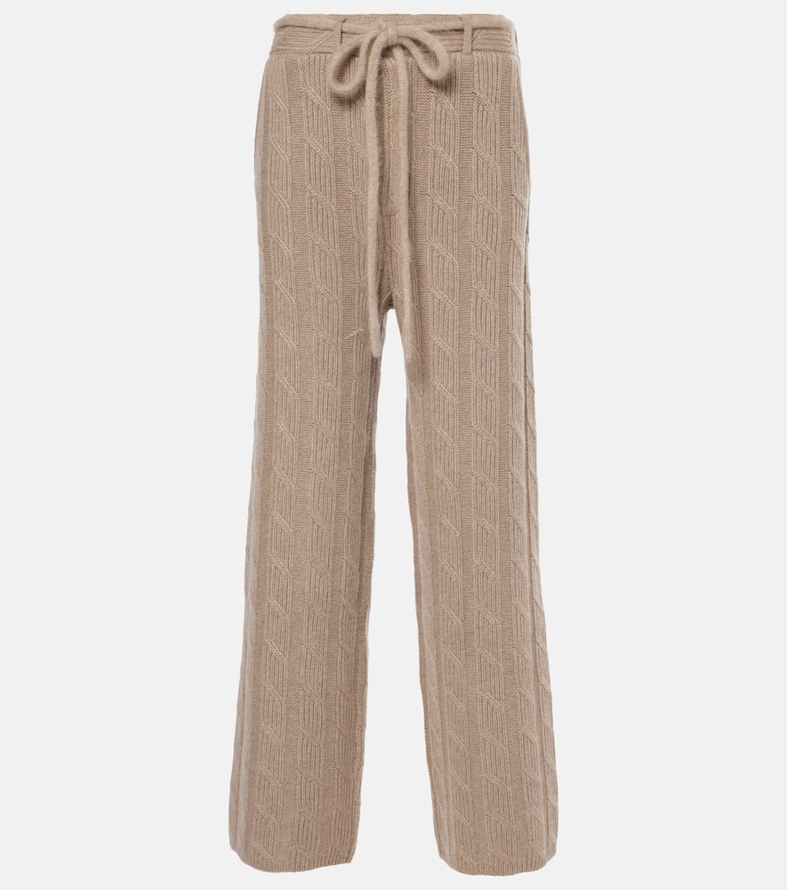 Lisa Yang Ebba cable-knit cashmere straight pants