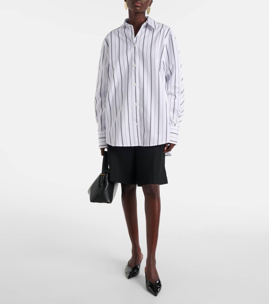 Totême Toteme Oversize Stripe Organic Cotton Poplin Button-up Shirt In White