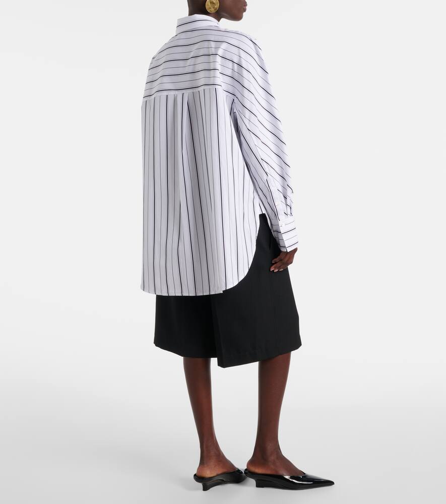 Totême Toteme Oversize Stripe Organic Cotton Poplin Button-up Shirt In White