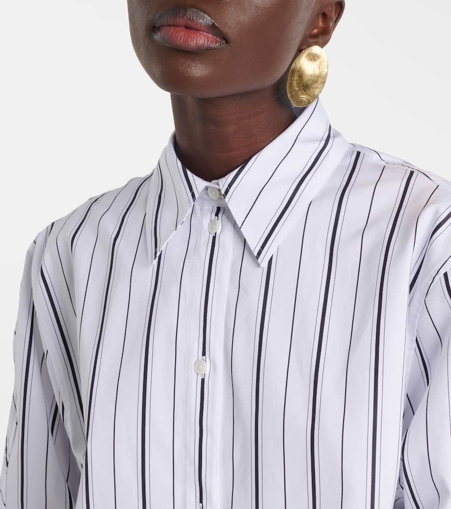 Totême Toteme Oversize Stripe Organic Cotton Poplin Button-up Shirt In White