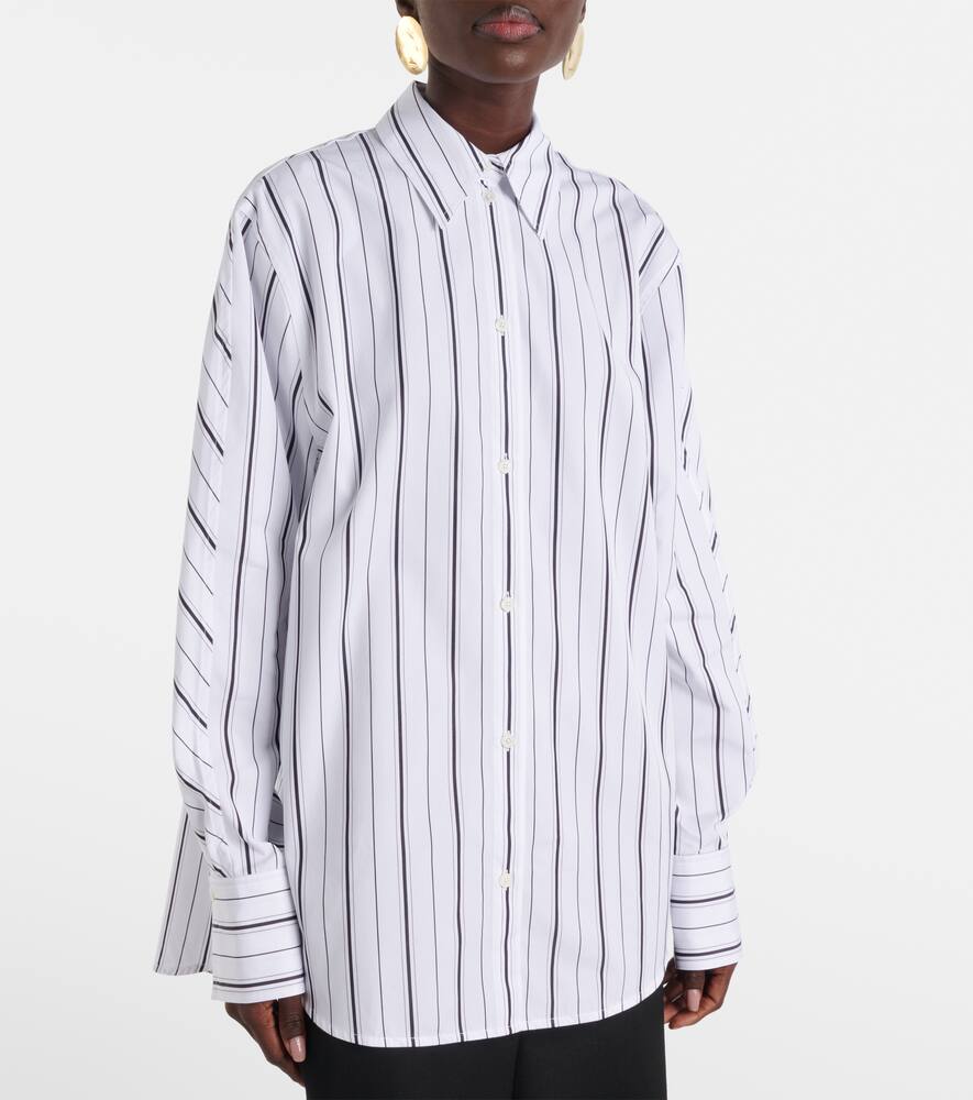 Totême Toteme Oversize Stripe Organic Cotton Poplin Button-up Shirt In White