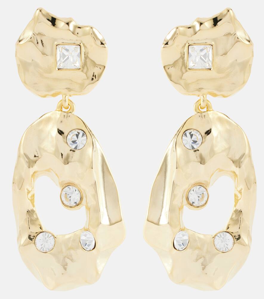 Oscar de la Renta Crystal-embellished drop earrings