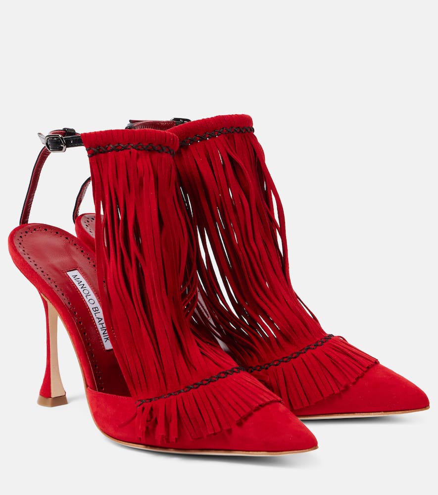 Manolo Blahnik Red 105mm Fiki Sandals In Rot