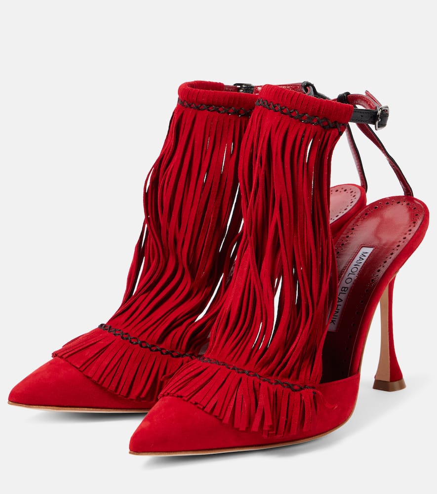 Manolo Blahnik Red 105mm Fiki Sandals In Rot
