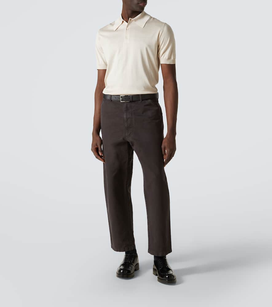 Prada Beige Classic Polo Shirt In White