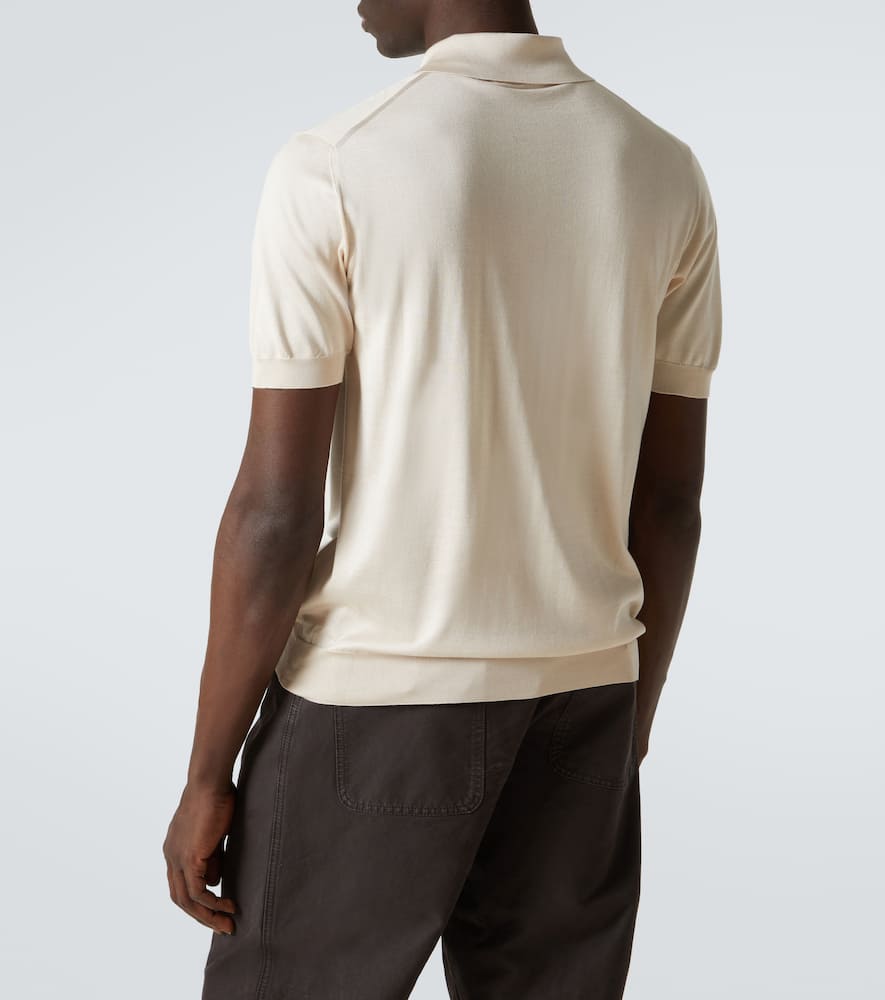 Prada Beige Classic Polo Shirt In White