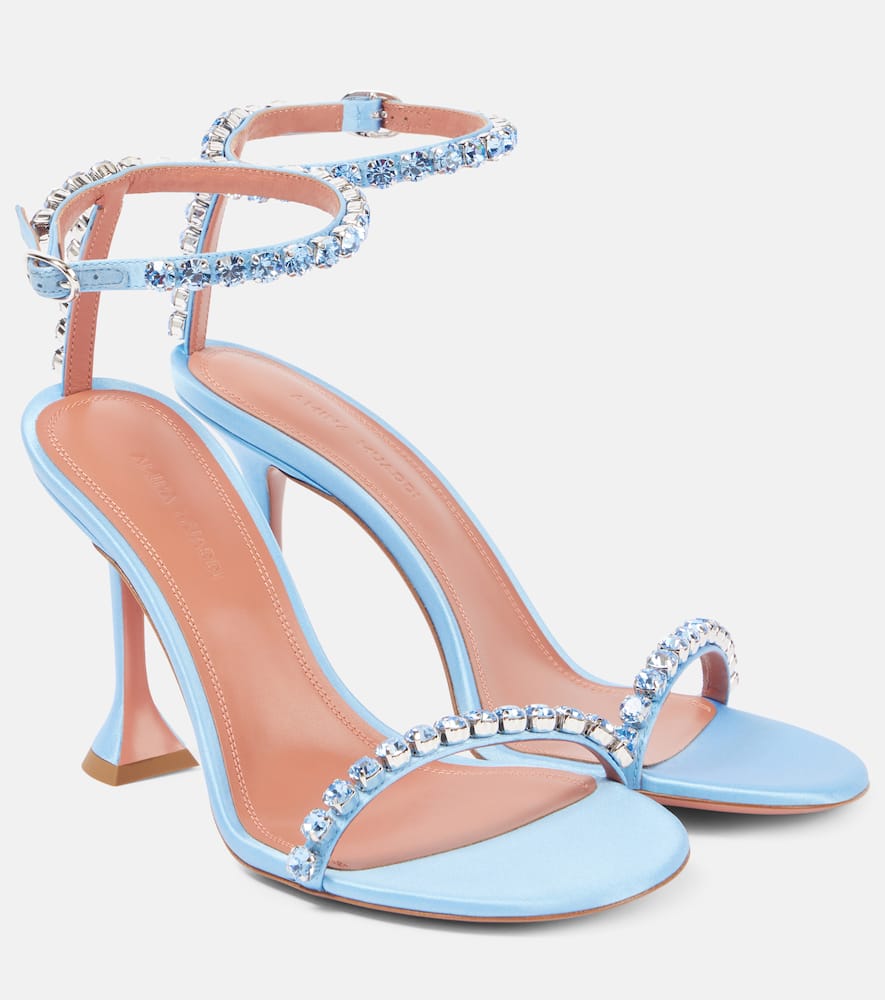 Amina Muaddi 95mm Gigi Crystal-embellished Sandals In Ice + Ice Crystal