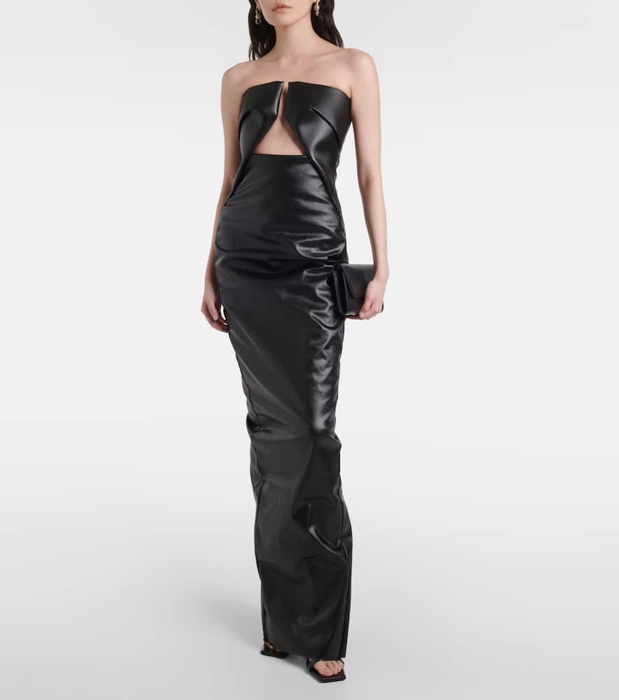 Rick Owens Form-fitting Black Evening Dress With Cutout Neckline In Black