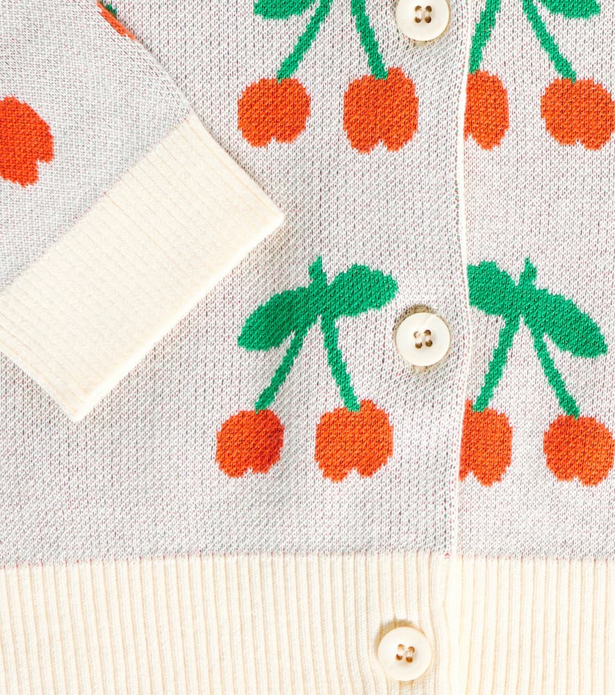 Jellymallow Cherry Cotton Cardigan In White