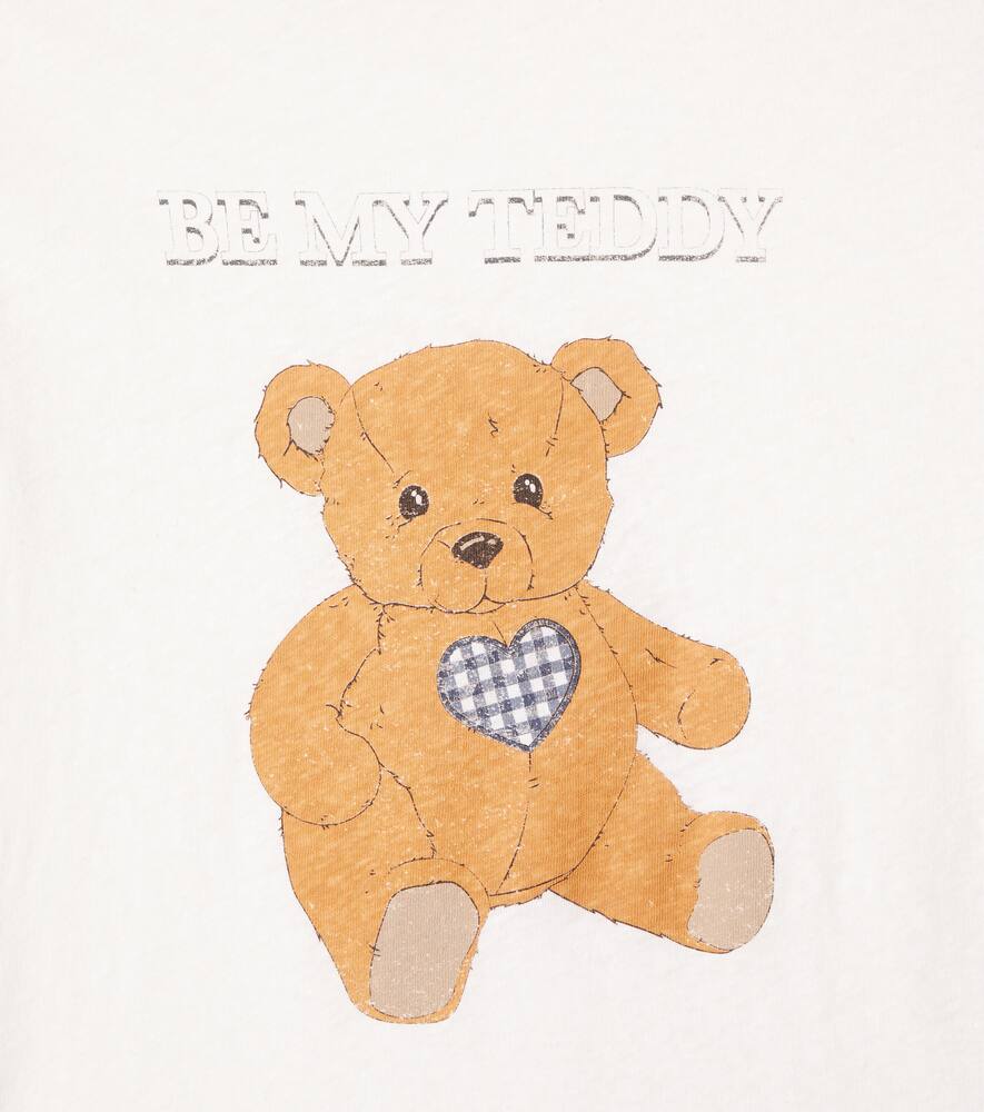 Konges Slojd Era Printed Cotton And Linen T-shirt In White