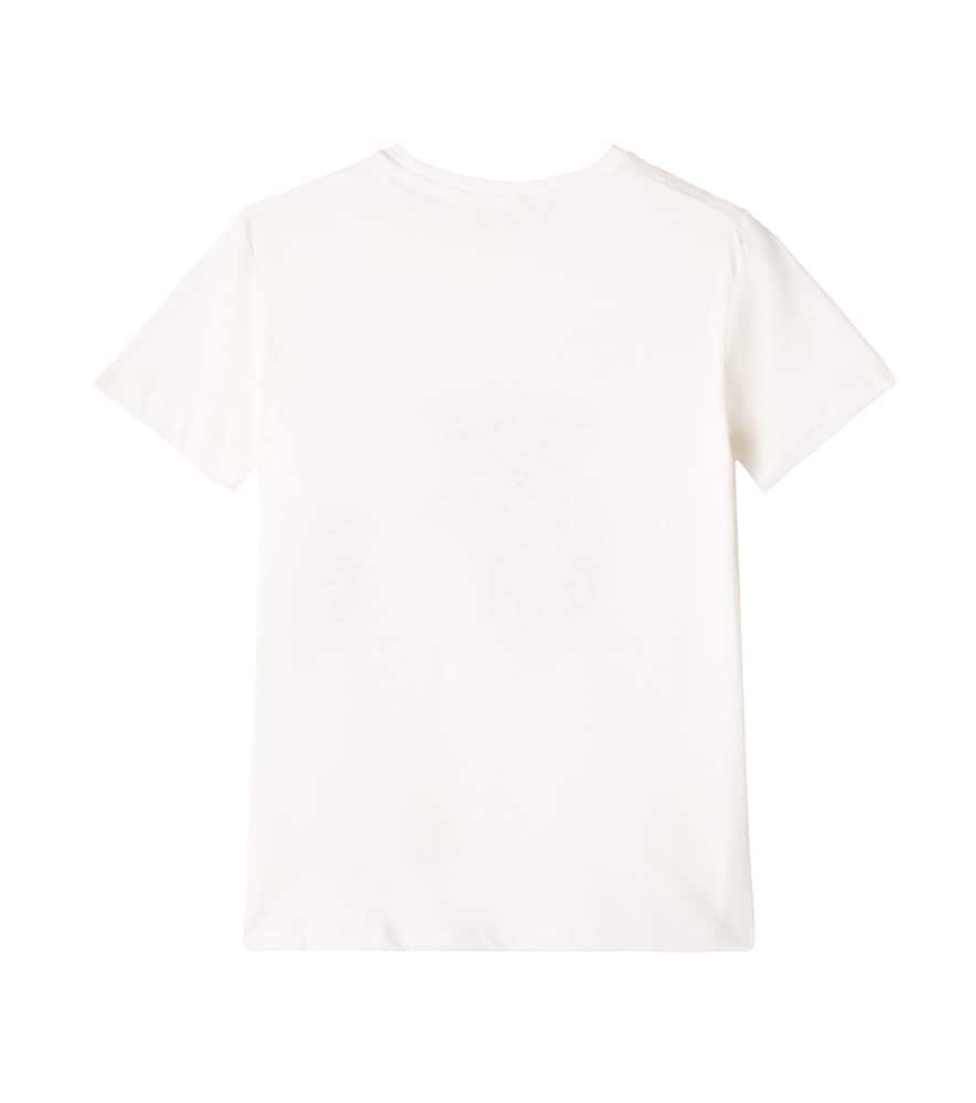 Konges Slojd Era Printed Cotton And Linen T-shirt In White