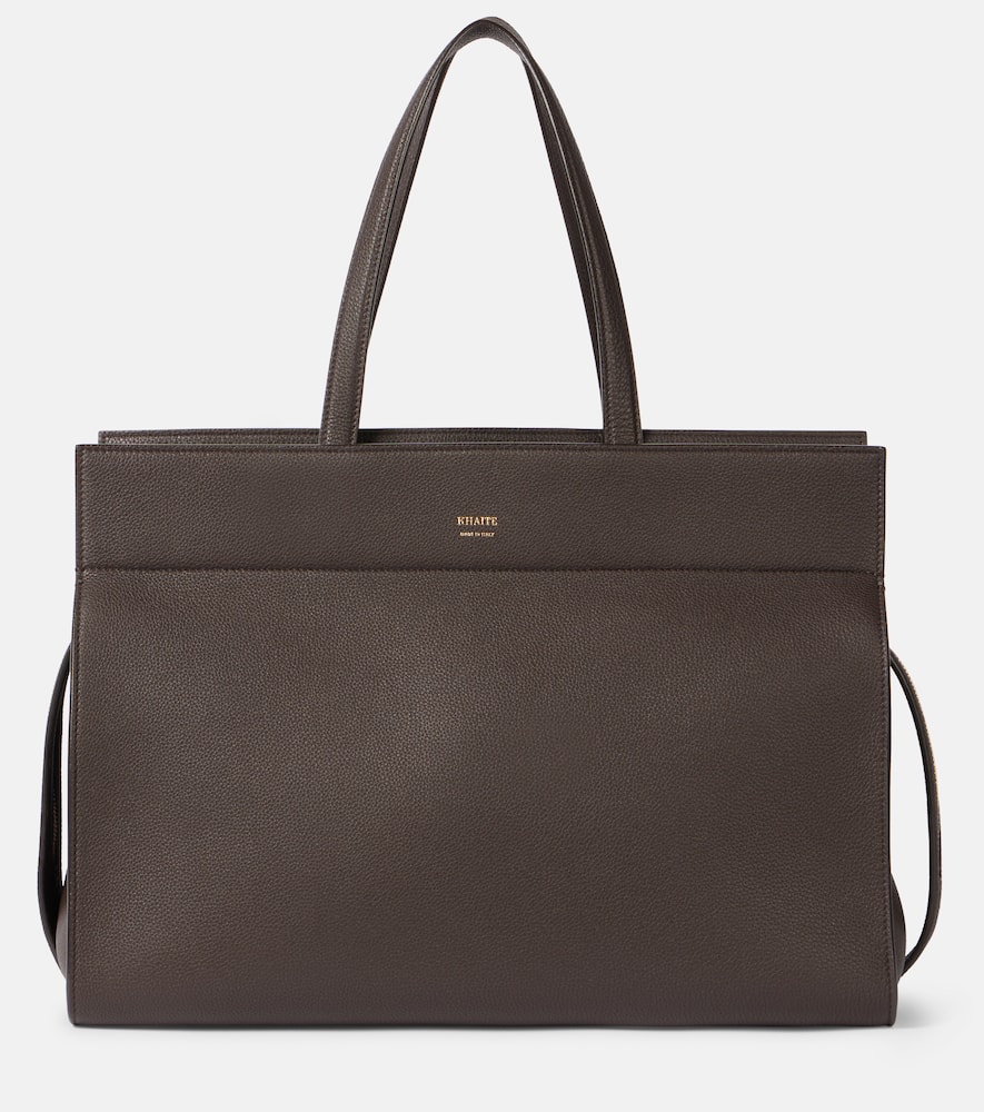Khaite Crosby Leather Tote Bag In Brown