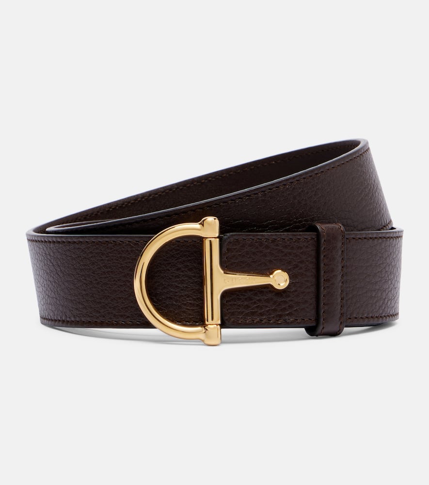 Horsebit leather belt