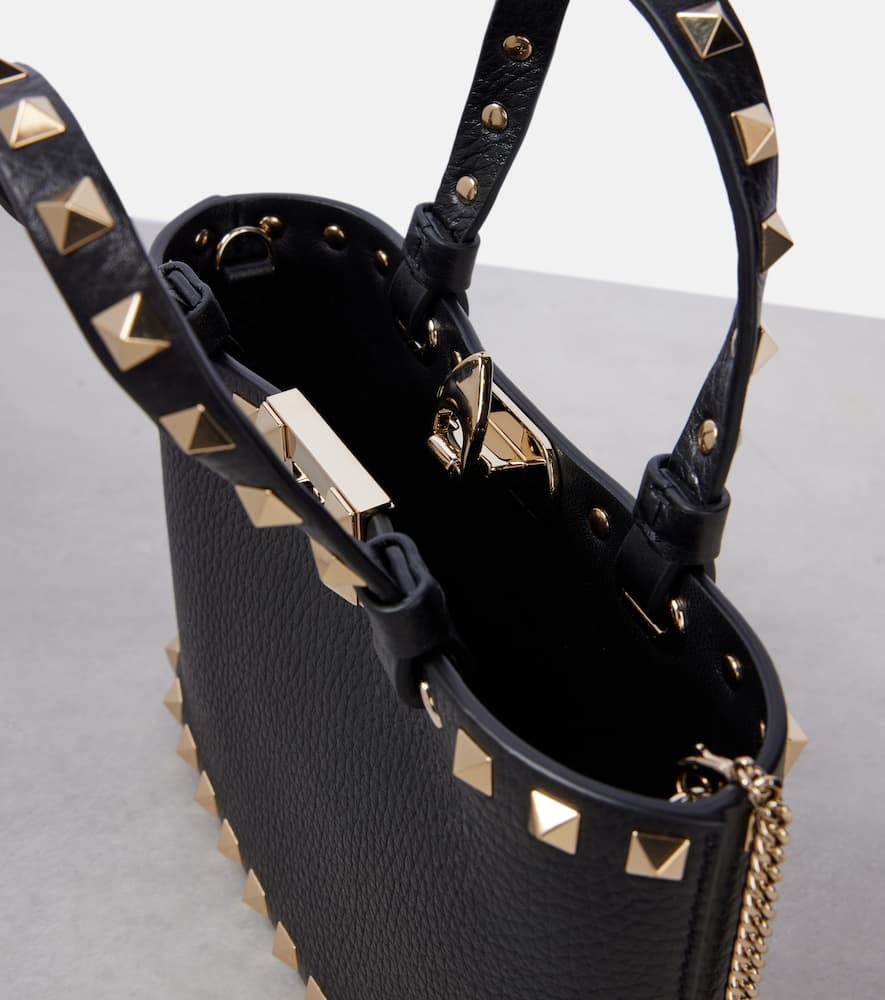 Valentino Mini Leather Rockstud Top-handle Bag