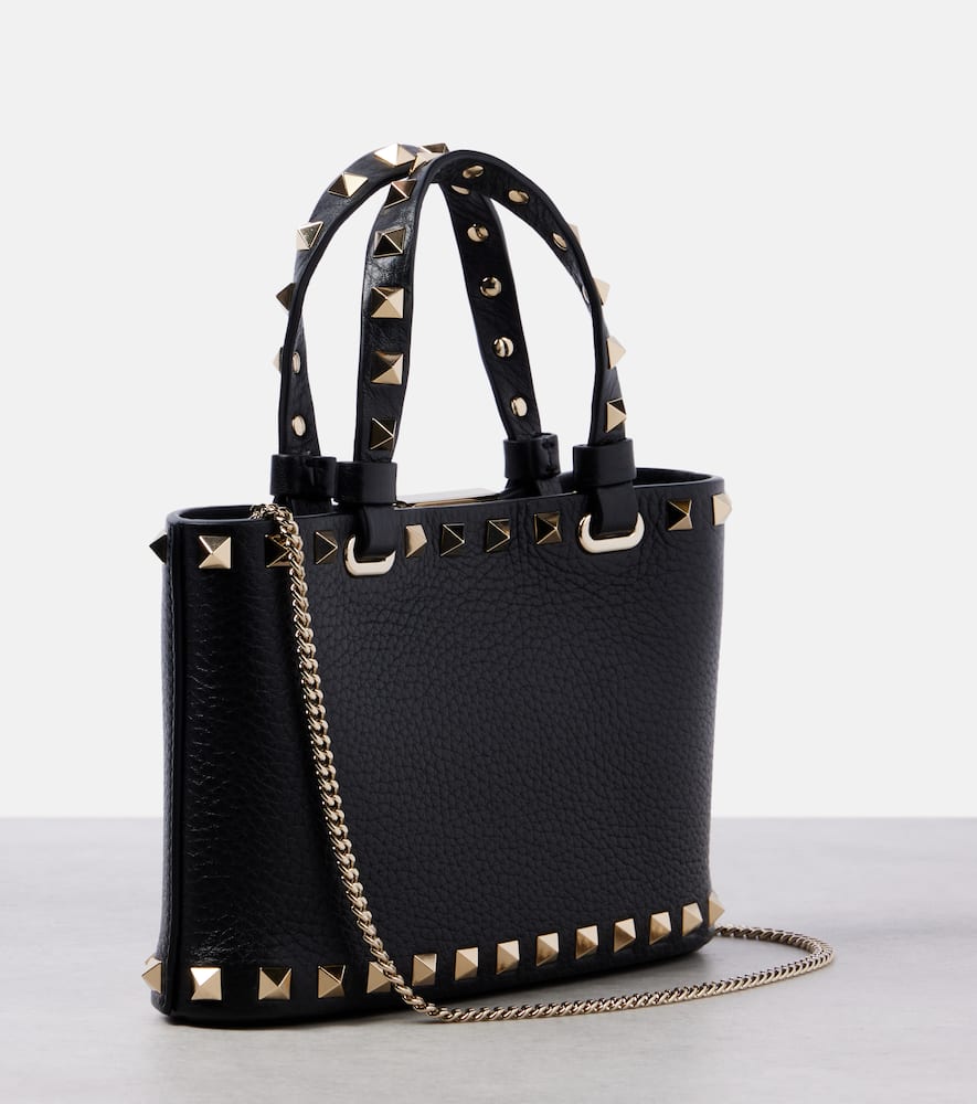 Valentino Mini Leather Rockstud Top-handle Bag