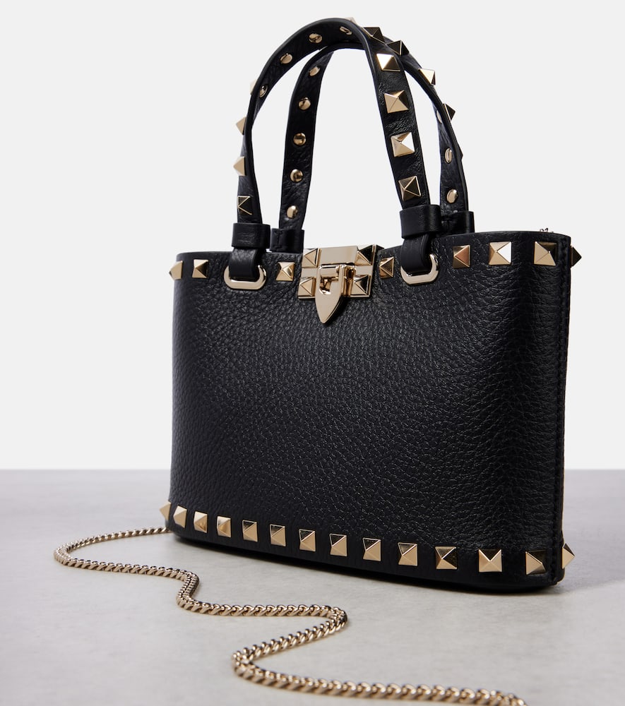 Valentino Mini Leather Rockstud Top-handle Bag