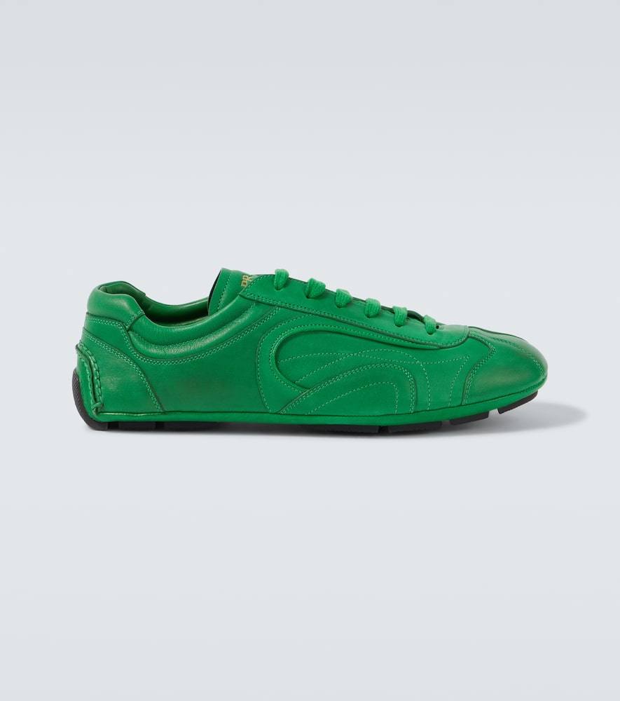 Prada Montecarlo Re-edition 2005 Leather Sneakers In Green