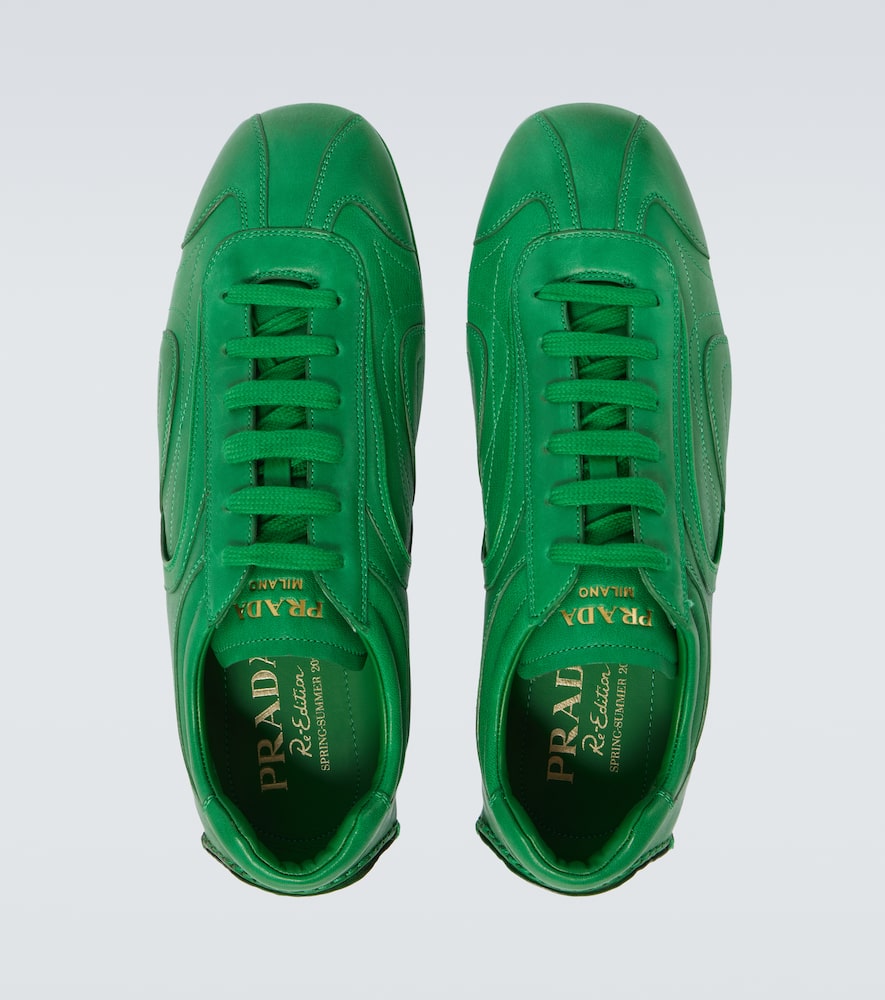 Prada Montecarlo Re-edition 2005 Leather Sneakers In Green