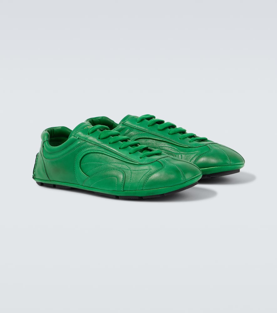 Prada Montecarlo Re-edition 2005 Leather Sneakers In Green