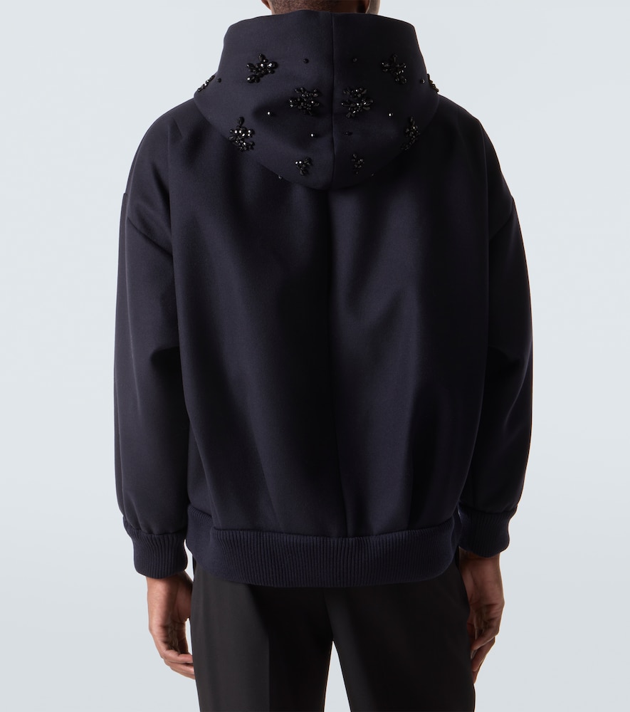  Simone Rocha Simone Rocha Verzierte Kapuzenjacke Aus Einem Wollgemisch 