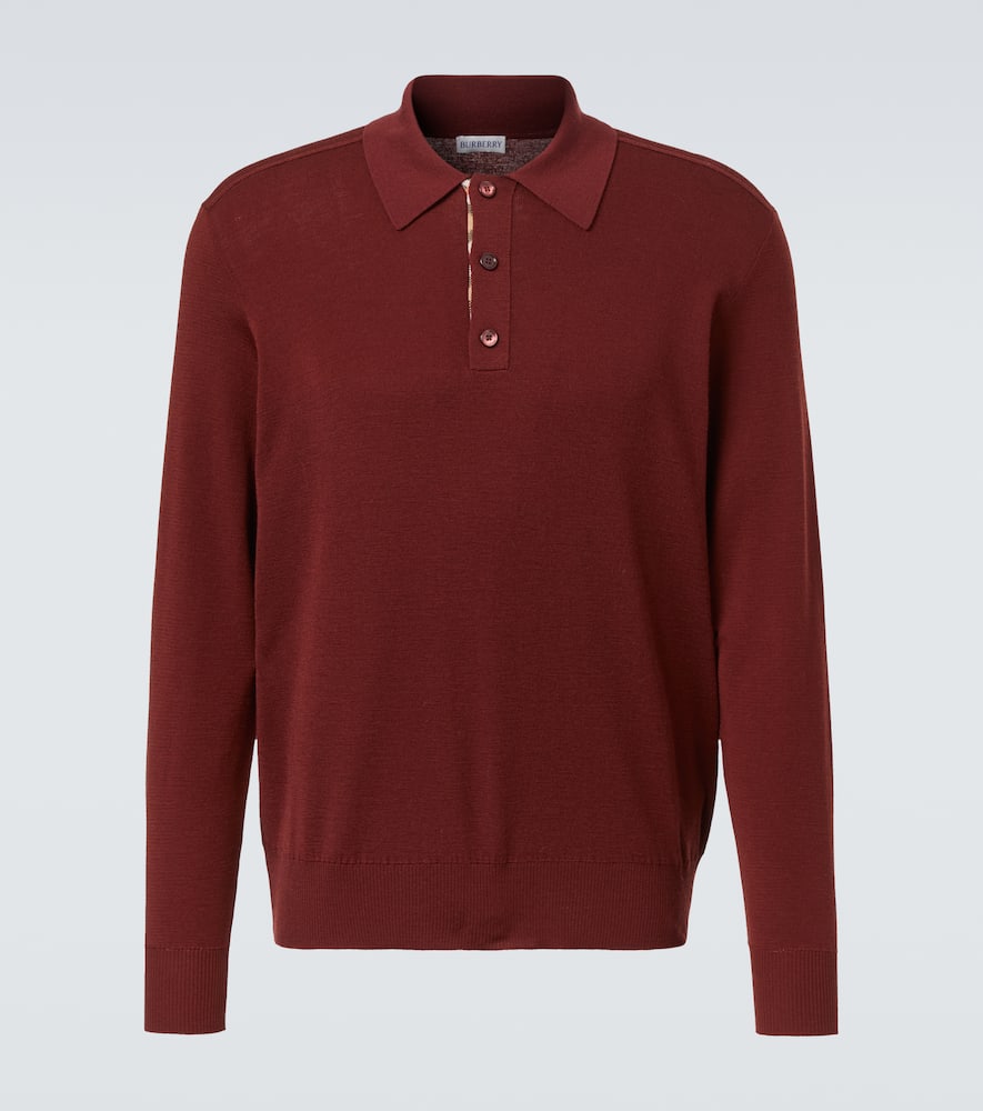 Burberry Wool Polo Sweater In Red