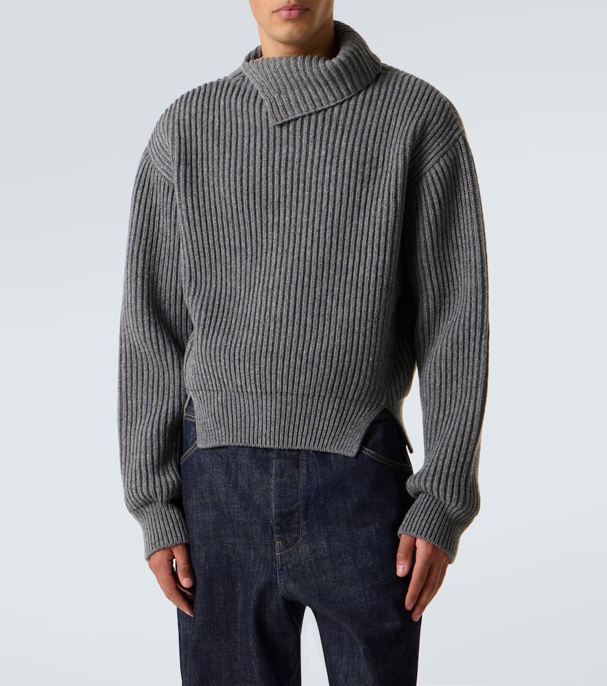 Jil Sander Wool Turtleneck Sweater In Gray