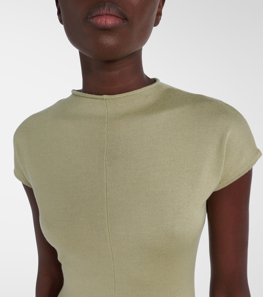 Tove Lenore Knitted Wool And Silk Midi Dress In Neutral