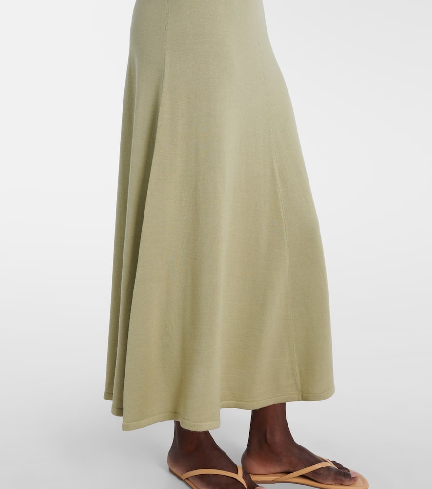 Tove Lenore Knitted Wool And Silk Midi Dress In Neutral