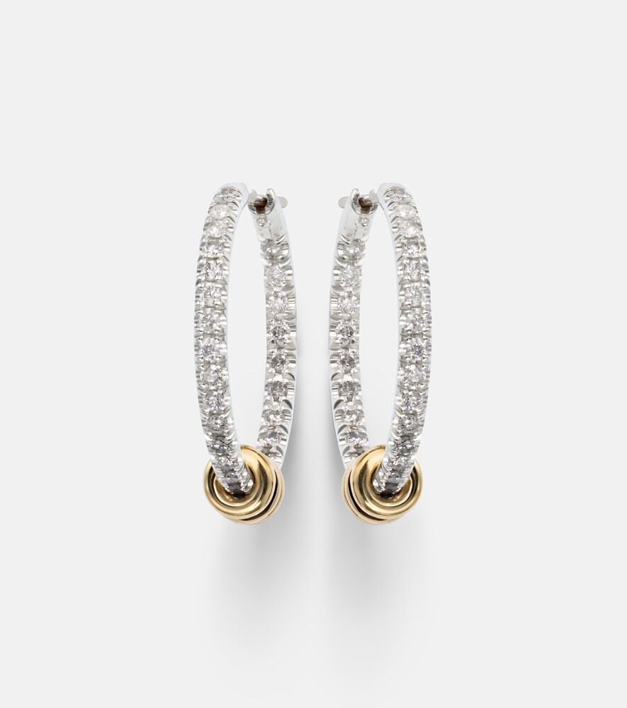 Spinelli Kilcollin Argo Demi sterling silver and 18kt gold hoop earrings with diamonds