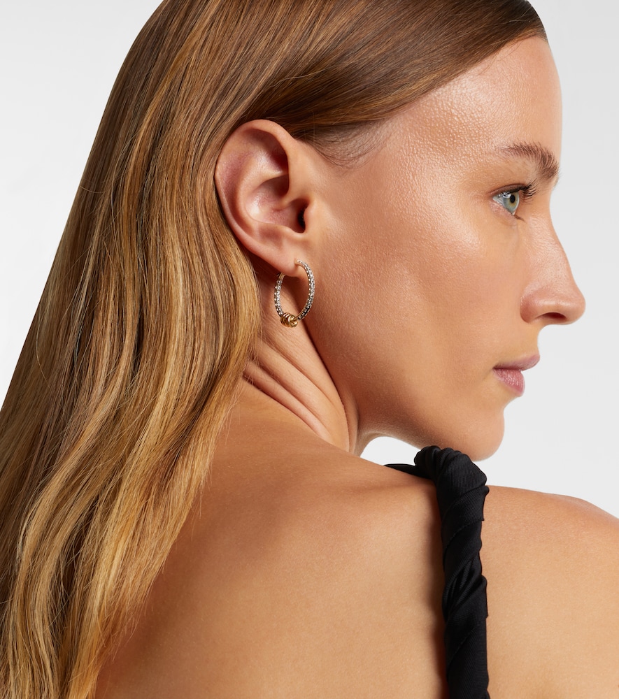 Spinelli Kilcollin Argo Demi sterling silver and 18kt gold hoop earrings with diamonds