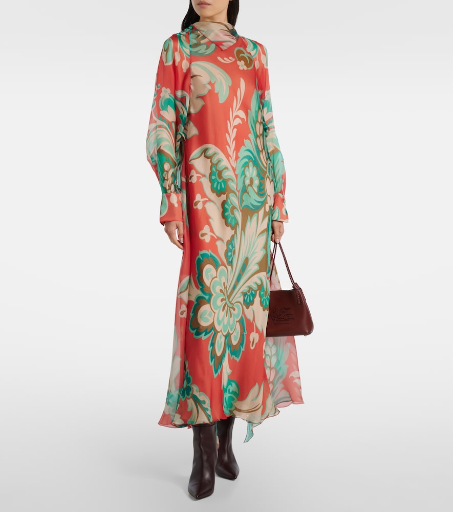  Etro Etro Vestido Largo De Seda Estampado 