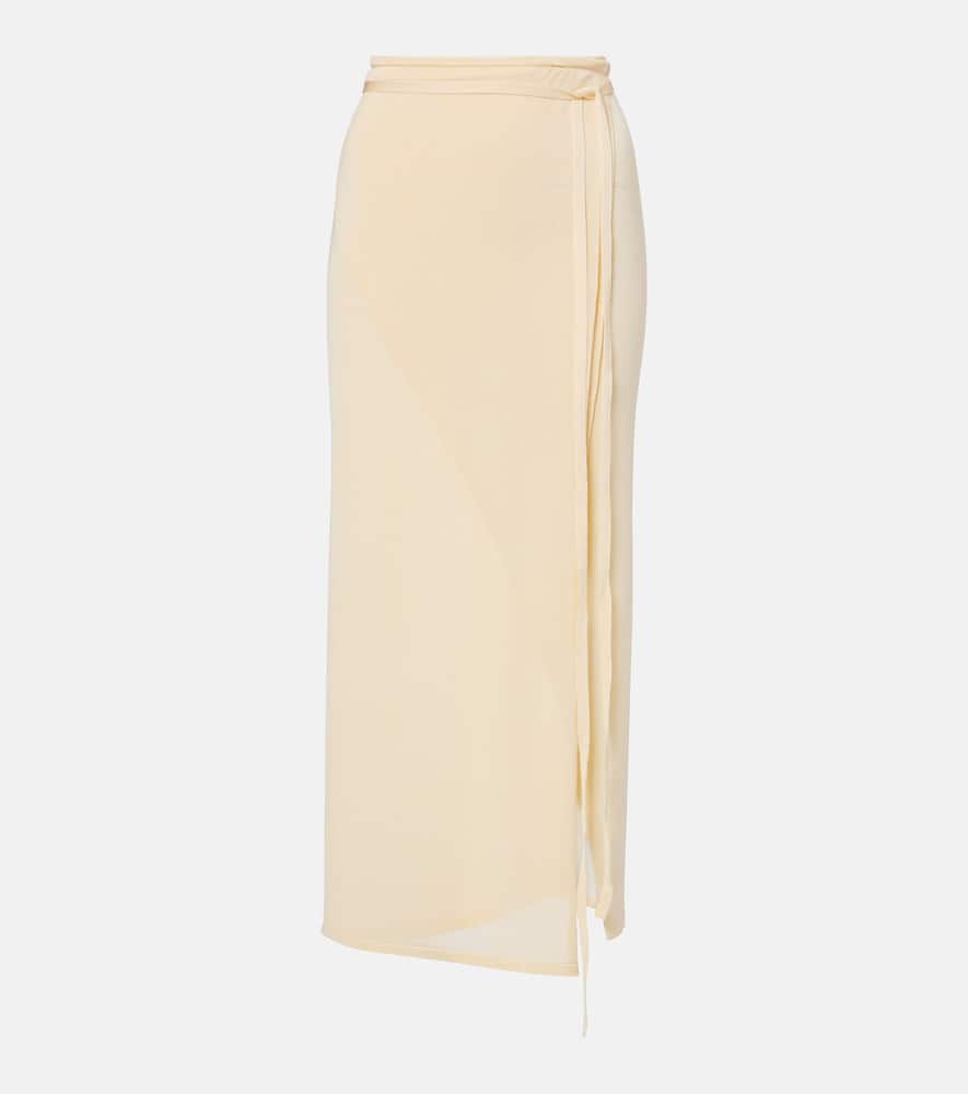 Alsen knitted sheer wrap skirt