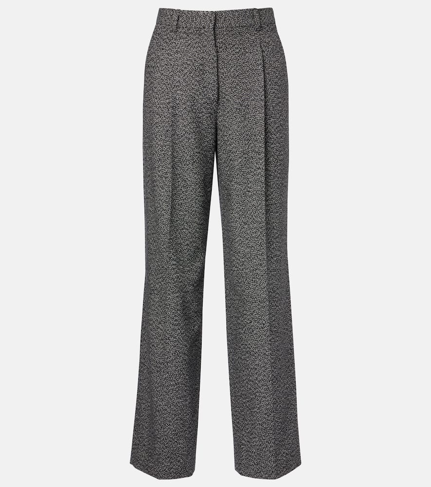 The Row Mikkela Cashmere And Wool Straight Pants In Black