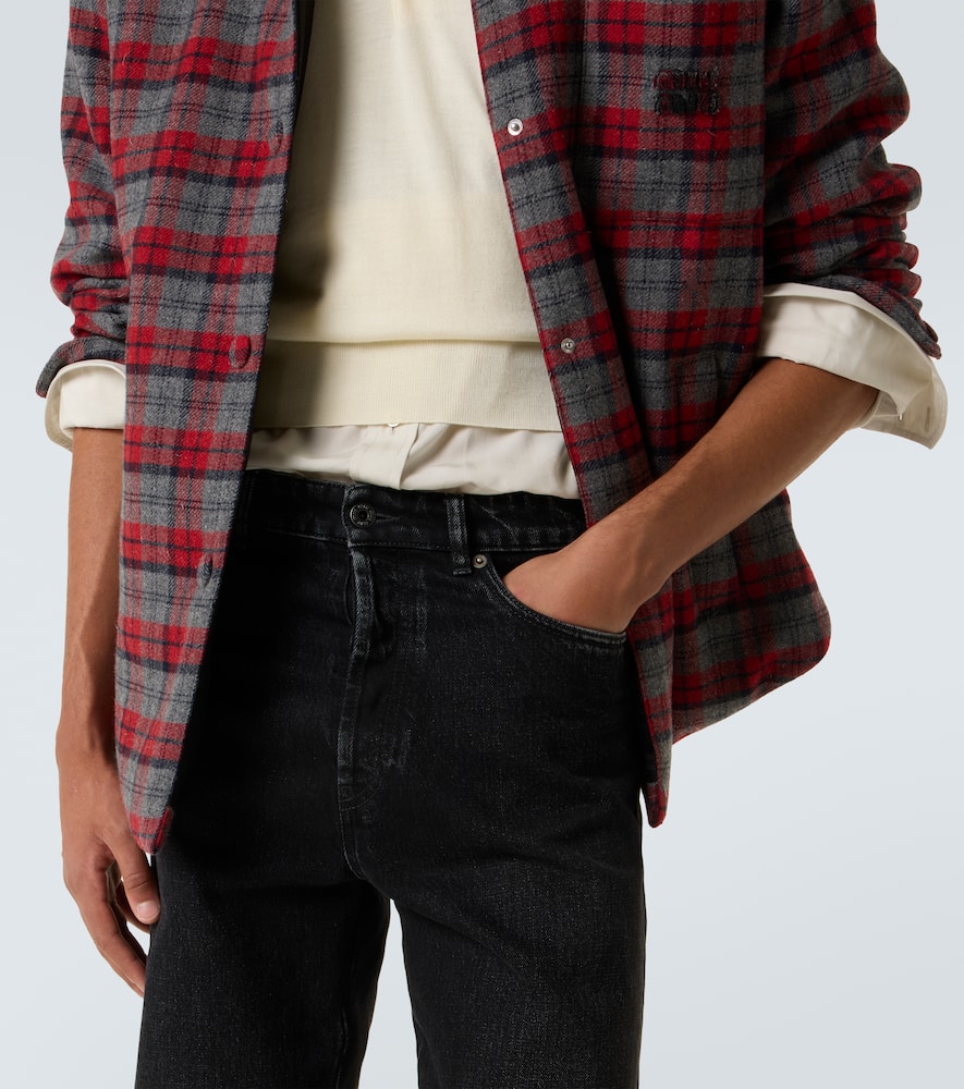 Miu Miu Mid-rise Straight Jeans In Black