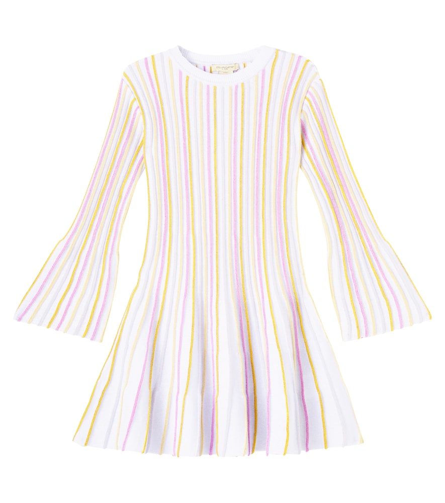 Stella Mccartney Knitted Striped Cotton-blend Dress In Pink
