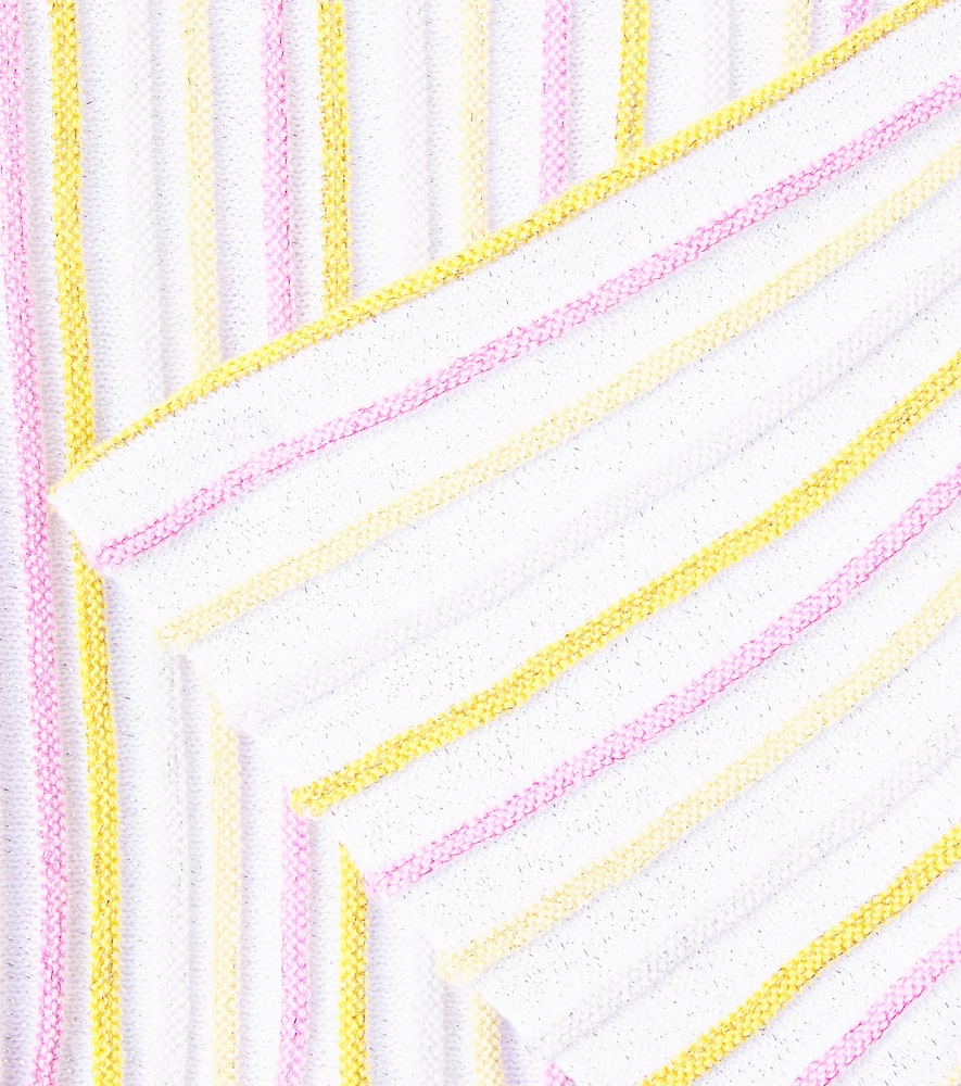 Stella Mccartney Knitted Striped Cotton-blend Dress In Pink