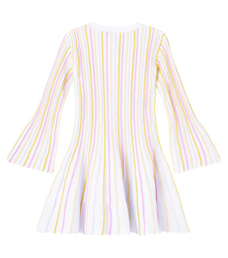 Stella Mccartney Knitted Striped Cotton-blend Dress In Pink