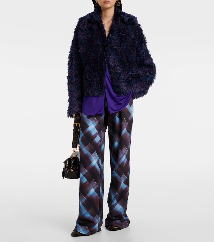 Dries Van Noten Wool And Alpaca-blend Cardigan In Purple