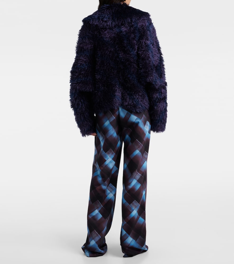 Dries Van Noten Wool And Alpaca-blend Cardigan In Purple