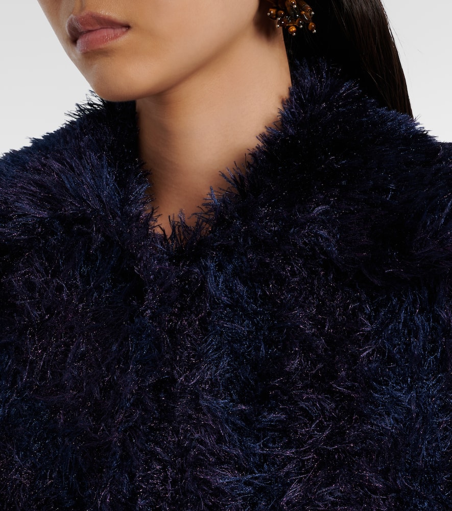 Dries Van Noten Wool And Alpaca-blend Cardigan In Purple